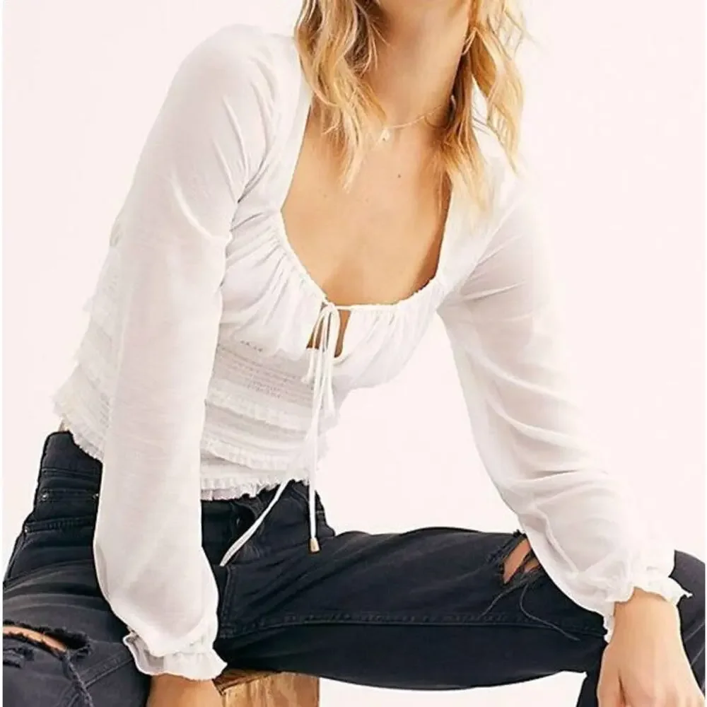 Free People Solid Lolita Milk Maid Top